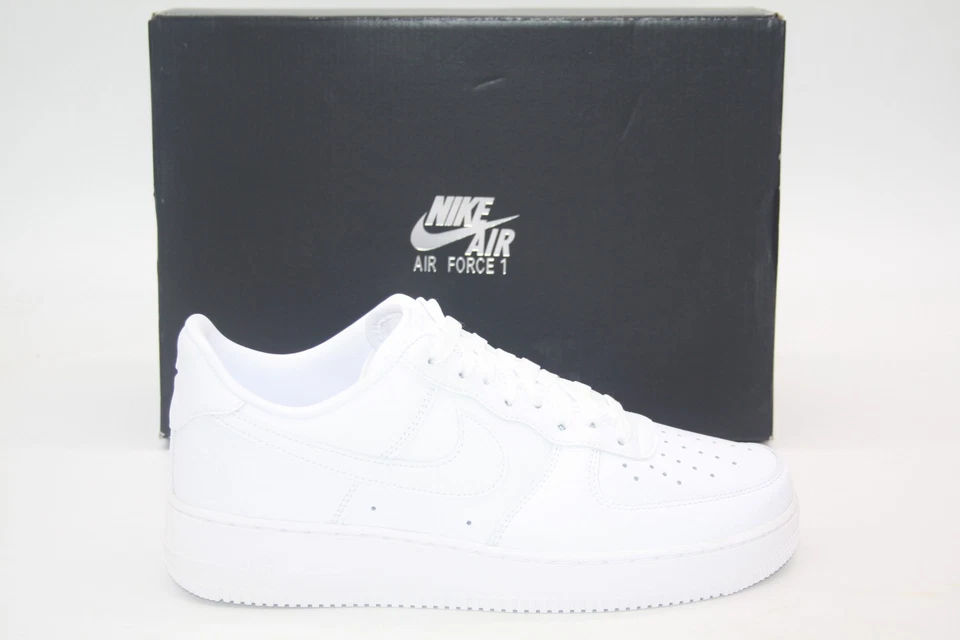 NIKE Air Force 1 07 Fresh DM0211-100 TRIPLE WHITE MENS SNEAKER - Image 3 of 4