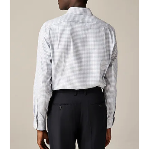 Neu mit Etikett J. Crew Slim Bowery Performance Stretch Hemd gespreizter Kragen weiß grau S - Bild 13 von 14
