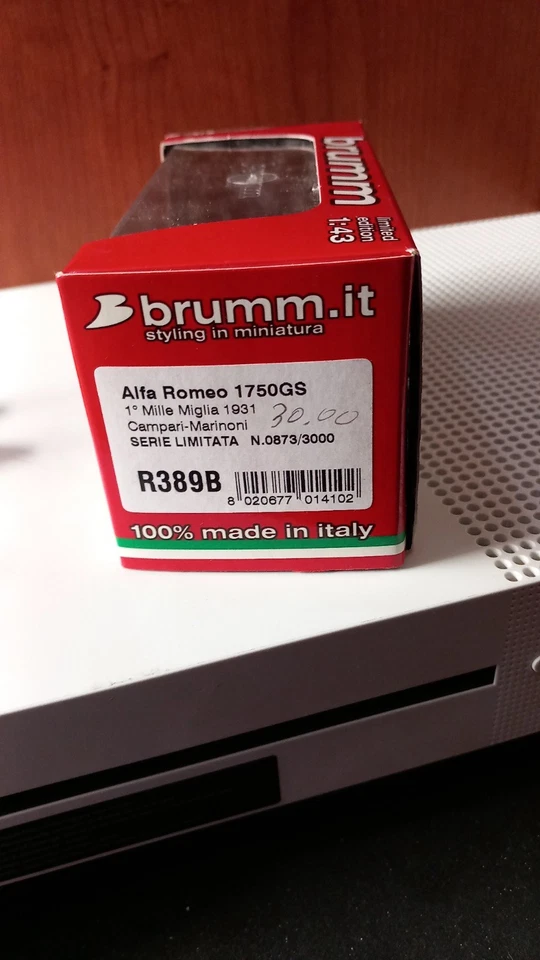 ALFA ROMEO 1750 GS 1°MILLE MIGLIA 1931 SERIE LIMITATA R389B BRUMM SCALA 1/43 - Immagine 2 di 3