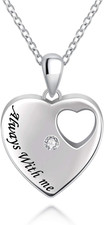Sterling Silver Heart Urn Necklace for Ashes - Memorial Cremation Jewelry