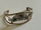 Vintage 1980's Mexico Alpaca Silver Abalone Bracelet — photo 5