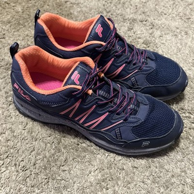 Women's Fila Evergrand Tr Trail Running Blue Orange Pink - Size 12