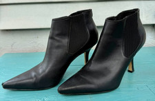 Nine West Women’s Heels Size 10 Black Ankle Boots Pointed Toe Dress Shoes