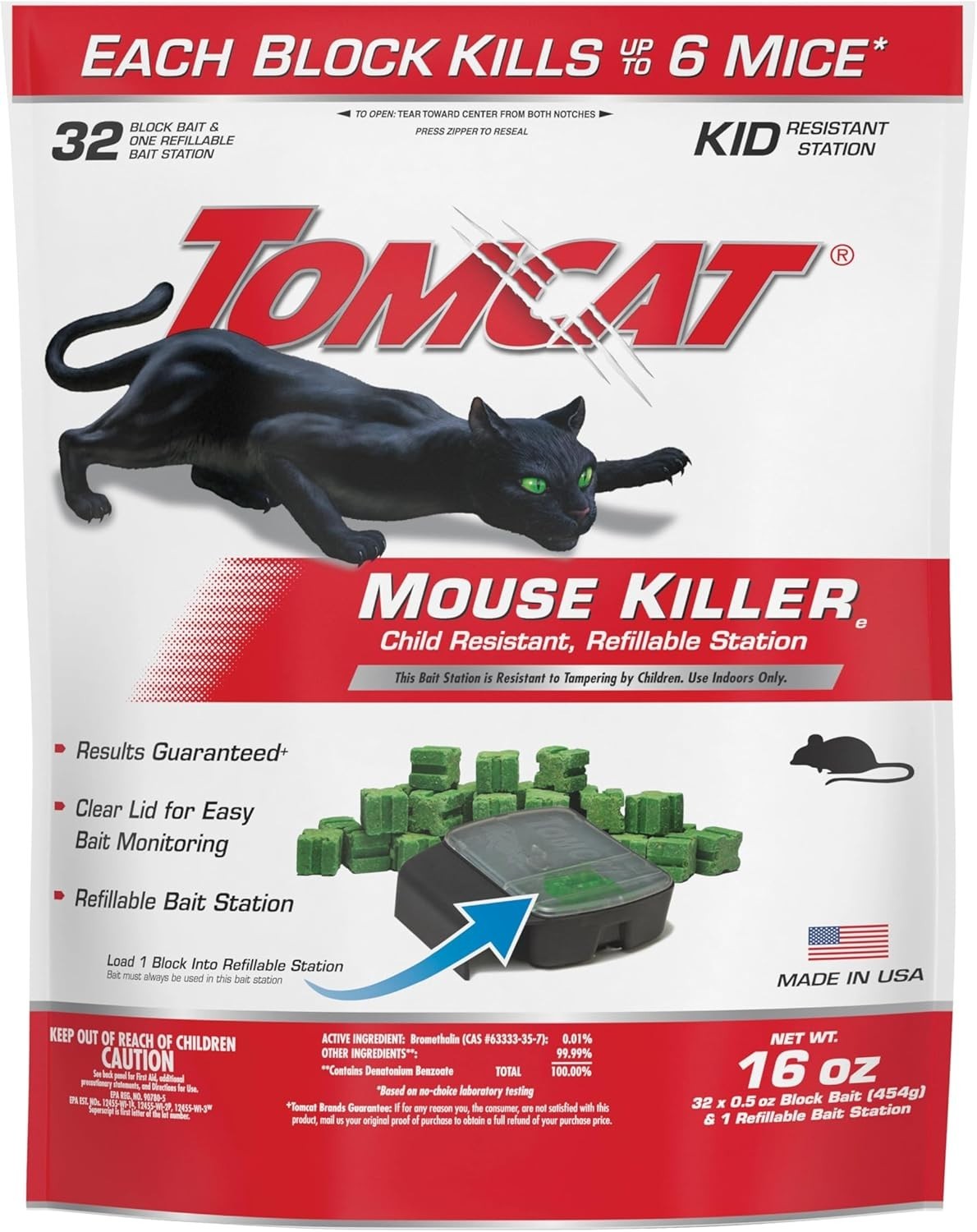 Mouse Mice Rat Killer 32 Blocks Bait Poison Rodent Station Trap Tomcat Control