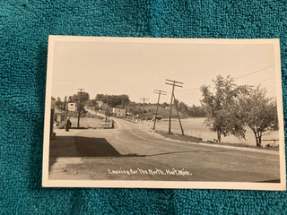 RPPC foto reale in partenza dal nord Hart Michigan non spedita c1940