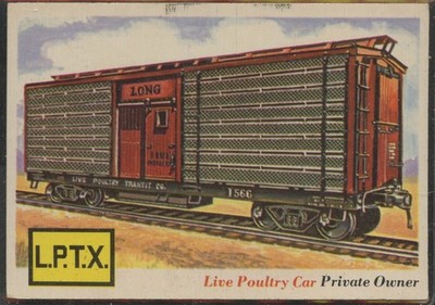 1955 Topps Rails and Sails #67 Live Poultry Car Private Owner