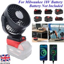 Battery Powered Fan for Milwaukee M18 18V Battery  for Bedroom, Outdoor, Camping