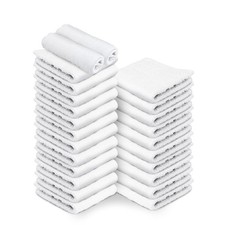 24 Pack White Hand Towels 100 Cotton Spa Towel   16x27 inches Highly Absorba...