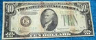 1934A green seal $10 RICHMOND Federal Reserve Note. FR2006E VF,stains E02301533B