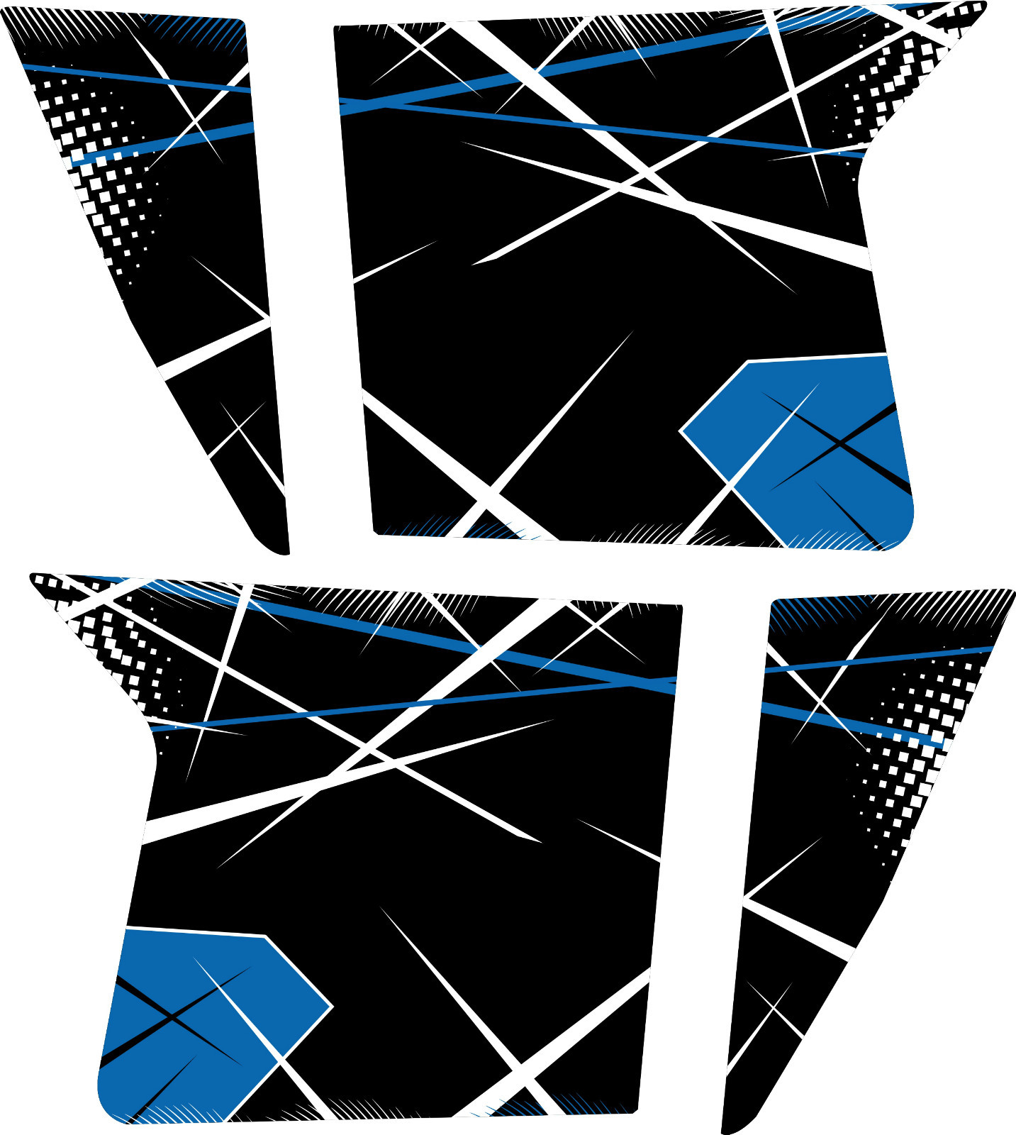 Pro Armor Door Graphics Kit Polaris RZR S XP 900 Voodoo Blue Without