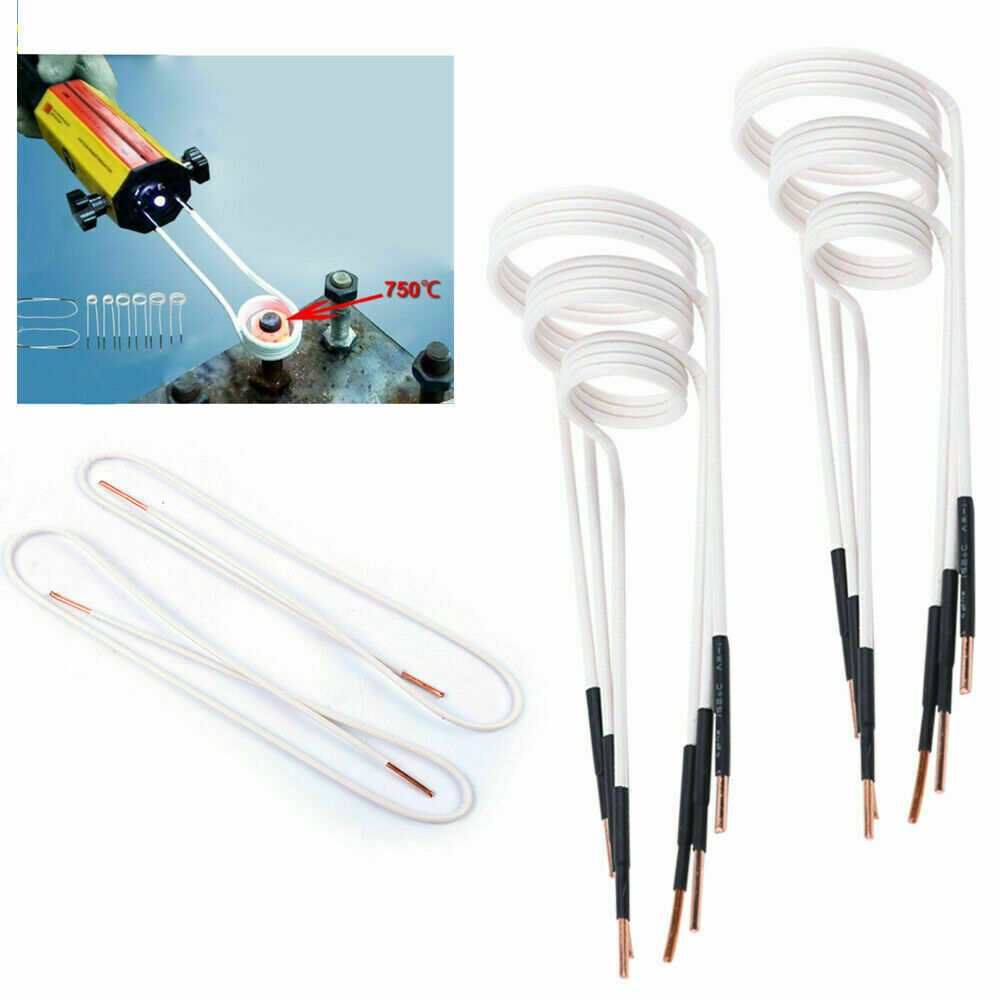 8Pcs Flameless Induction Heater 6 Coils & 2 Wires Heating Tool Set φ5