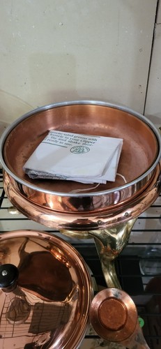 Vintage Copper Chafing Dish and Brass Stand - Picture 3 of 3