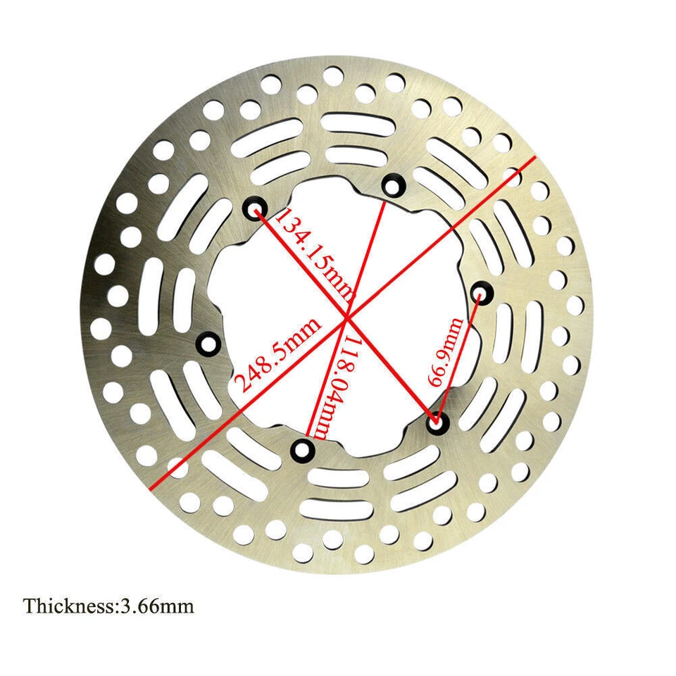 Front Brake Disc Rotor For Suzuki DRZ250 DRZ400E DRZ400S RMX250 RM125 RM250 1989 - Изображение 2 из 3