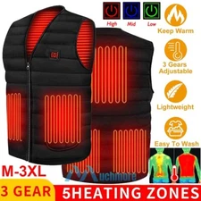 Winter Warm Heated Vest USB Electric Jacket 3Gear Heating Thermal Coat Men Women