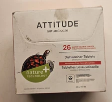 Attitude Dishwasher Tablets - Pack of 26 Tablets (Stained Packaging)