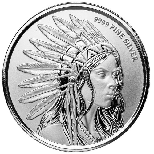 20 x 1 oz Silver Rounds - Buffalo Girl .9999 Silver Bullion Rounds in Tube #A680 - Picture 4 of 6