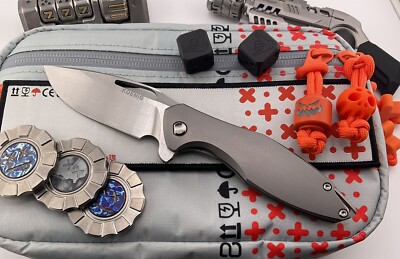 Koenig Knives Mini Arius 1 Of 5 Handrubbed M390 Smooth Titanium Flipper
