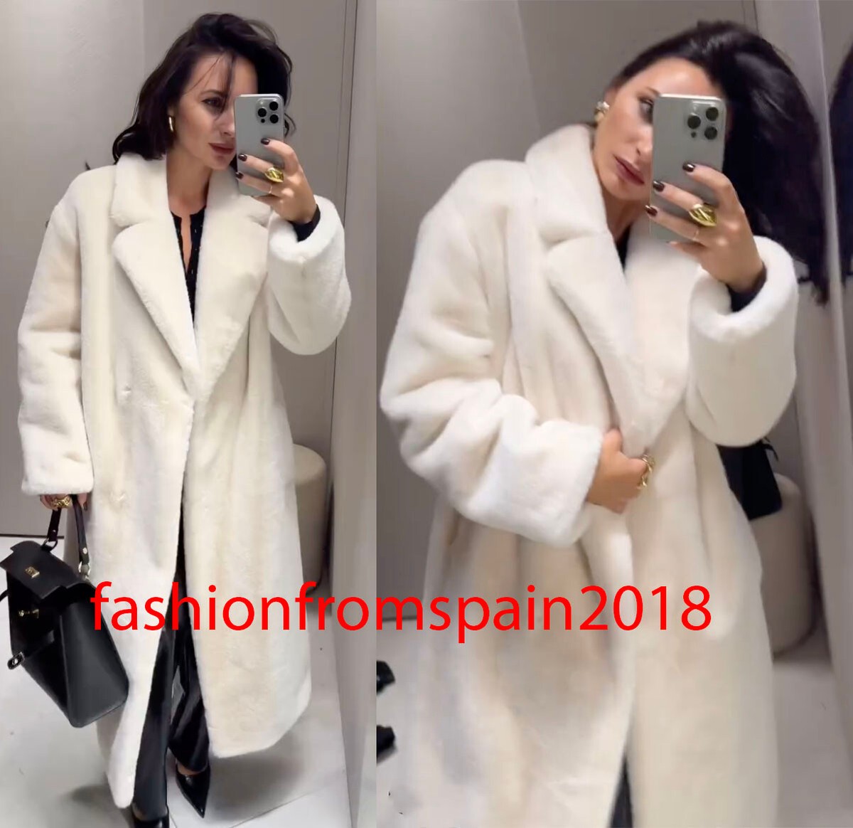 ZARA NEW WOMAN BELTED FAUX FUR COAT ZW COLLECTION ECRU XS-XL ZARA NEW WOMAN BELTED FAUX FUR COAT ZW COLLECTION ECRU XS-XL