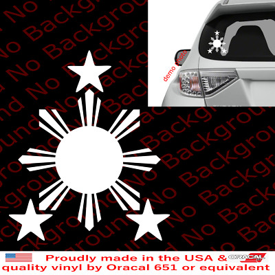 Philippines Sun Stars Vinyl Die Cut Decal Sticker Filipino Stars Flag FY087