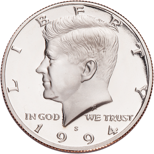 アメリカ　1976－s　3枚　SILVER 　セント　白封筒　少数品 1994 S SILVER PROOF KENNEDY HALF DOLLAR FROM SILVER PROOF SET | eBay
