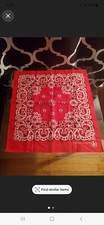 Vintage Red Cotton Paisley Bandanas MADE IN USA RN 15187