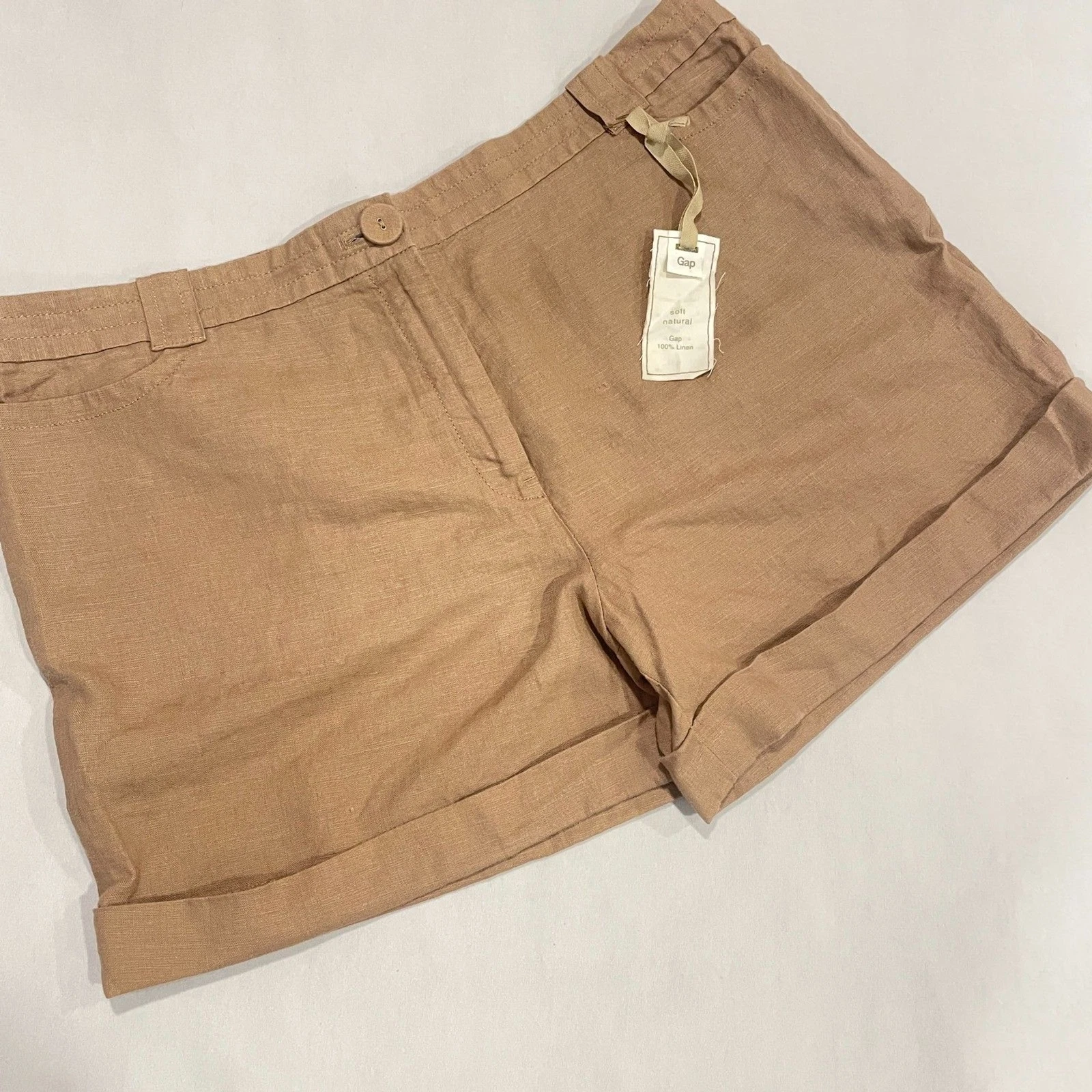 ~ Gap 14 Linen Shorts Hi-Rise Never Worn Tan Coastal Classic Preppy Brown Womens
Opens in a new wind
