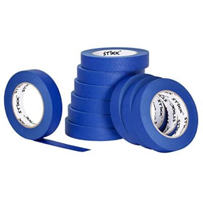 10 Pack 1'' x 60 Yard STIKK Blue Painters Tape 14 Day Clean Release