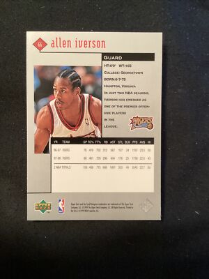 1998-99 Upper Deck Black Diamond - #66 Allen Iverson. MB5 | eBay