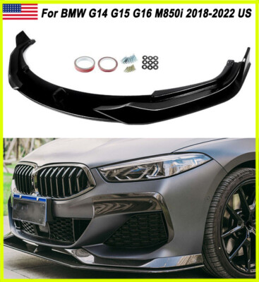 For BMW 8 Series G14 G15 G16 M-Sport 18-23 Front Bumper Lip Splitter Gloss Black