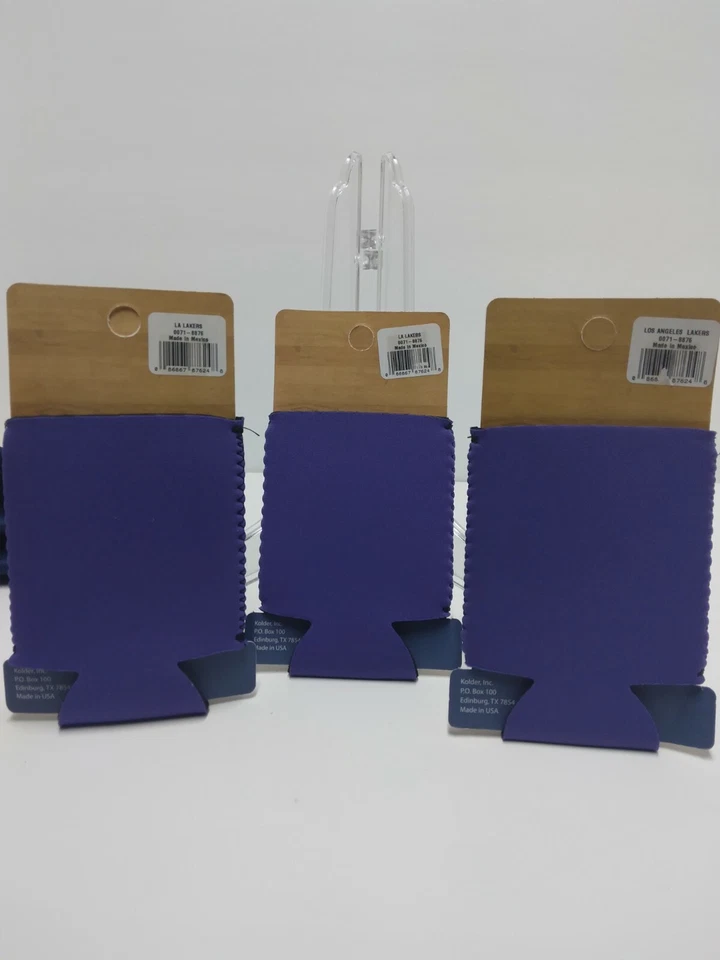 Nuevo Los Angeles Lakers Can Koozie Enfriador Soporte Púrpura Lote de 3 Foto 3 de 4