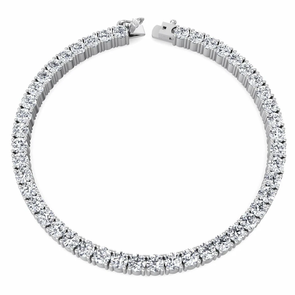 Collar Cadena Tenis Moissanita 25ct 4mm 16"18"19" Oro 14K Más 925 Foto 2 de 3