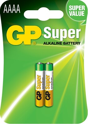 2 Pack Super Fresh GP AAAA Super Alkaline 1.5V Batteries LR61 MN2500 EN96