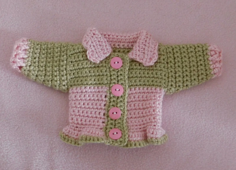 Trajes de ropa para muñecas, suéter de ganchillo, suéter y sombrero de búho rosa para muñeca de 14,5" Foto 2 de 4