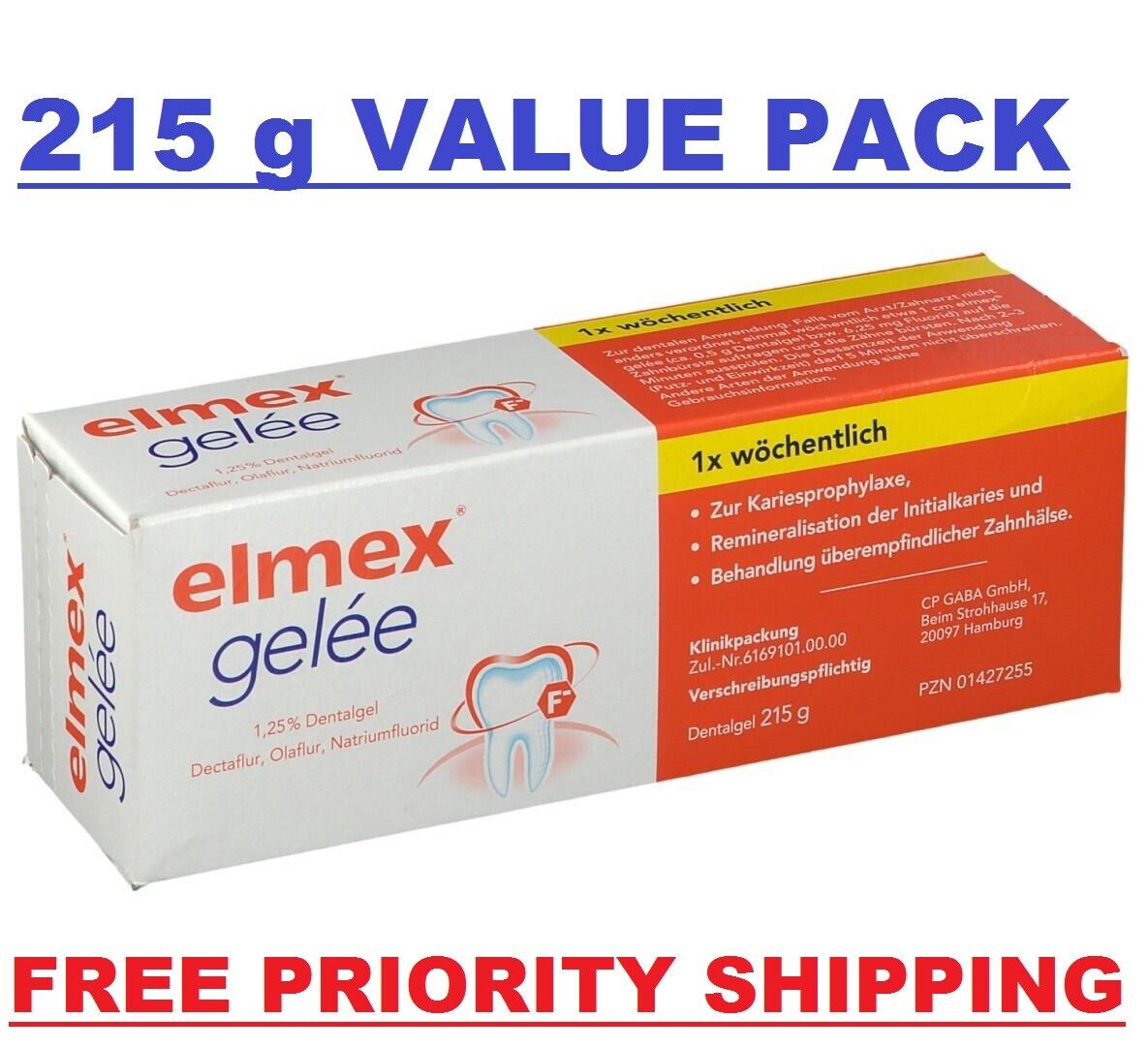 ELMEX GEL 215g Medical Carius Protection toothpaste _ FREE SHIPPING !!! not 25g