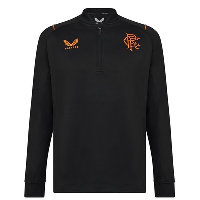 Castore Mens Rangers Quarter Zip Top Licensed Drill Elasticated Trim
