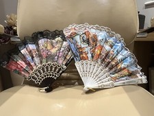 **NEW** Pair Of Decorated Lace Fans Spanish & Venetian Picture Fans