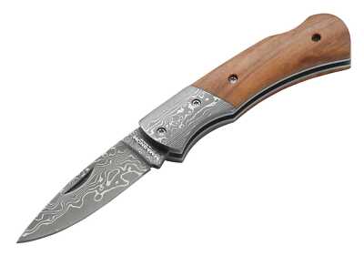 Boker Magnum Damast Mistress Pocket Knife 2.36'' Damascus Olive Wood  01MB171DAM