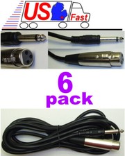 Lot6 10ft XLR 1/4" Mono Professional Microphone Audio Cable/Cord 3pin 6.3mm TS