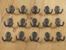 15 Rustic Double Coat Hooks Cast Iron Wall Mount Hat Hook Towel Hardware