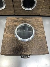 Wood Box with Magnifier Window Storage Case for Zippo Lighters