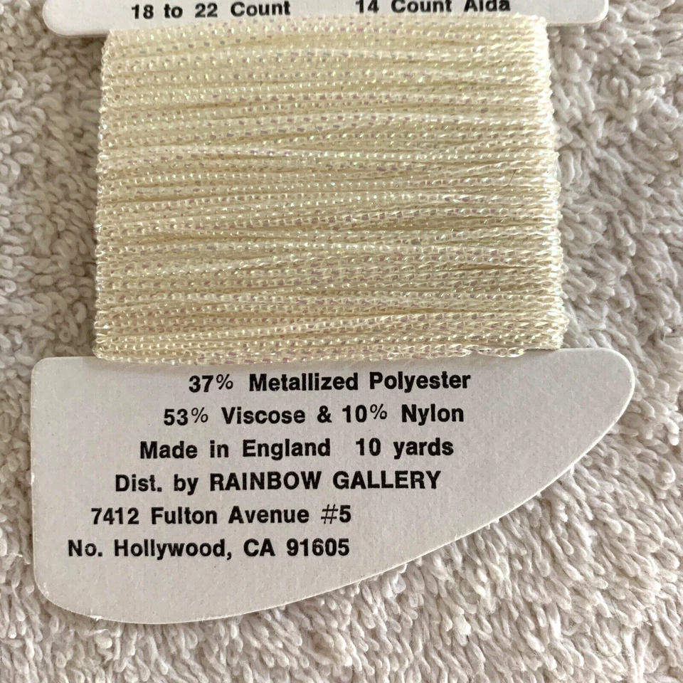 Rainbow Gallery Gold Rush 18 Needlepoint Cross Stitch Thread 1 Card Ivory GD10C - Image 3 of 4
