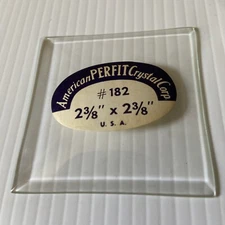 New Convex Square Beveled Glass 2 3/8" x 2 3/8" Perfit Crystal Clock Part # 182