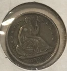 1838 small stars , Seated Liberty  half Dime , extra Fine