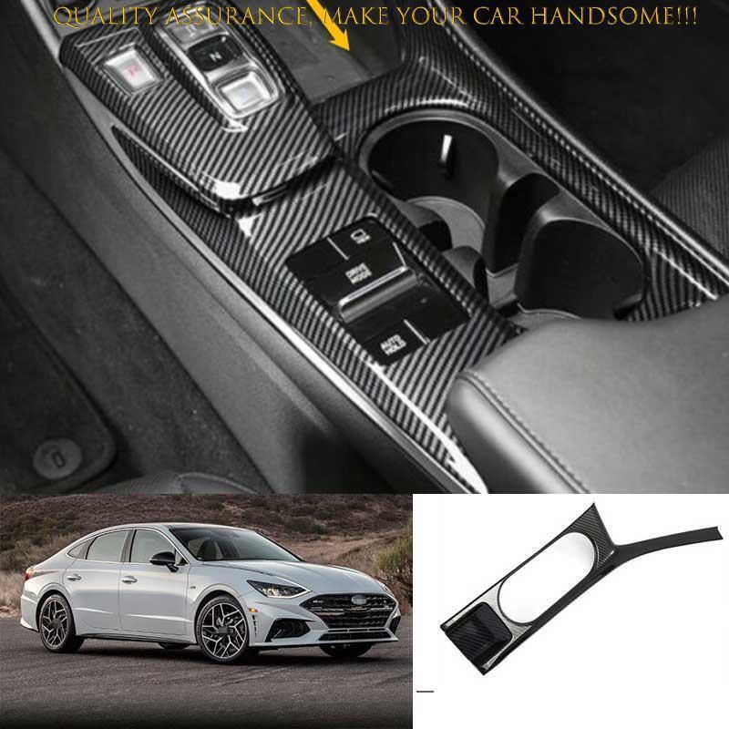 For Hyundai Sonata 2020-2023 Carbon Fiber Center Console Water Cup