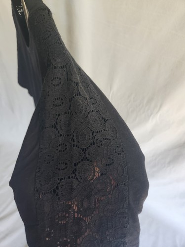Old Navy Womens XL Tall Black Lace Bloise Shirt EUC Soft Light - Picture 3 of 8