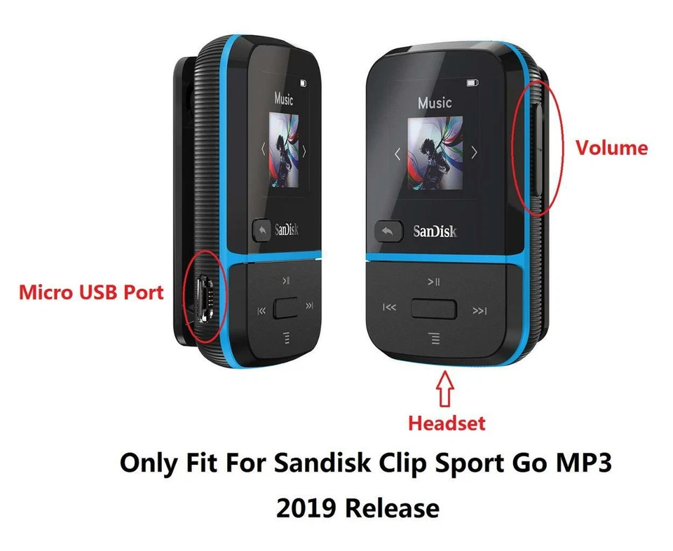 Funda protectora TPU para reproductor de MP3 Sandisk Clip Sport Go 16 GB / 32 GB 2019 Foto 2 de 4