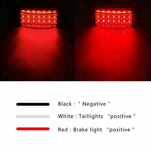 Qty 2- 6" Red 21 LED Clearance Marker Light Rectangle 12V Truck Trailer Camper - Bild 3 von 9