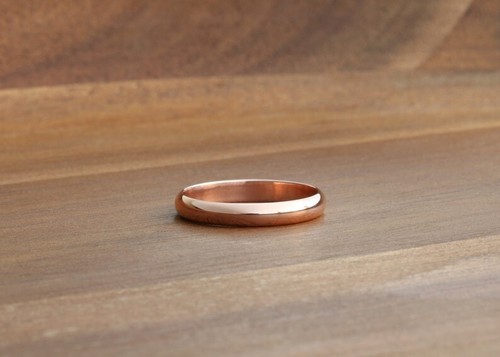 Pure Solid Copper Smooth Unisex Band Handcrafted Jewelry Ring For Men Women Gift