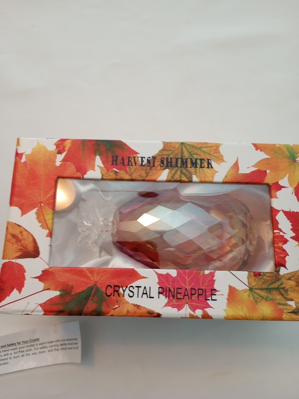 28 - Harvest Shimmer Crystal Pineapple Paperweight NIB