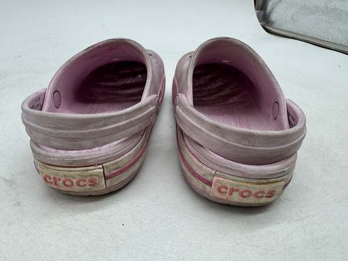 Crocs Crocband Clogs Kids Ballerina Pink Rubber Slip-on Straps Round Toe - C10 - Picture 3 of 4